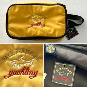 NWT Paul & Shark Yachting Italy Travel Bag Cosmetic Toiletry Yellow Sewn Logo